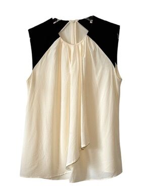 Etro Sleeveless Black & Cream Blouse | Italian Designer Top | Size 46